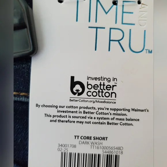 Time And Tru Size 10 Dark Wash Cuffed Denim Shorts New - Picture 6 of 6